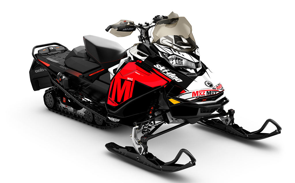 jdub Red White Ski-Doo REV Gen4 MXZ Premium Coverage Sled Wrap