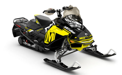jdub Yellow Grey Ski-Doo REV Gen4 MXZ Premium Coverage Sled Wrap