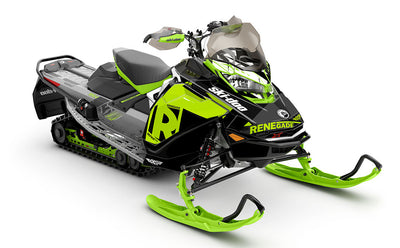 jdub Green Grey Ski-Doo REV Gen4 Renegade Premium Coverage Sled Wrap