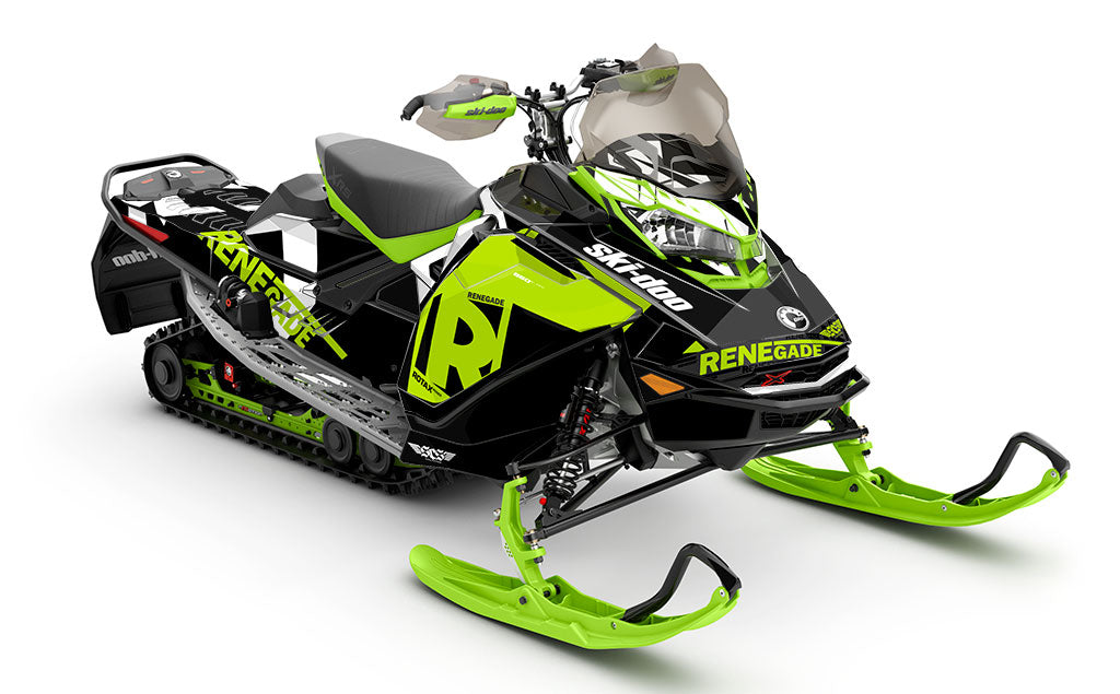 jdub Green Grey Ski-Doo REV Gen4 Renegade Less Coverage Sled Wrap