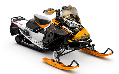 jdub Grey Orange Ski-Doo REV Gen4 Renegade Premium Coverage Sled Wrap