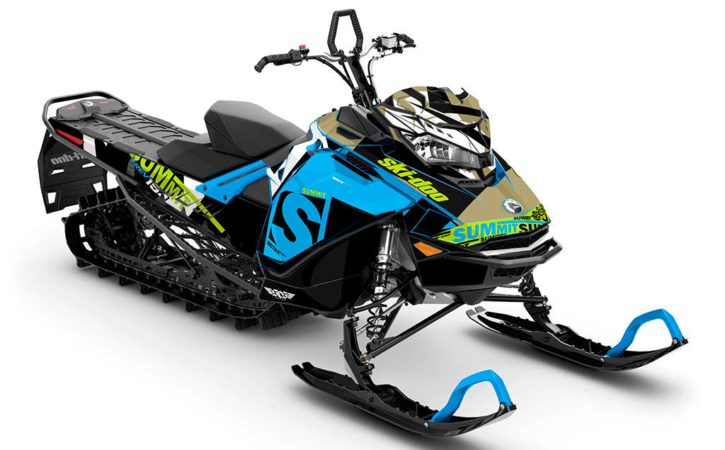 jdub Blue Gold Ski-Doo REV Gen4 Summit Full Coverage Sled Wrap