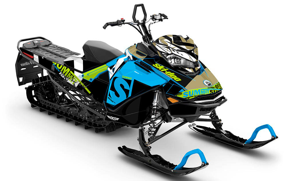 jdub Blue Gold Ski-Doo REV Gen4 Summit Partial Coverage Sled Wrap