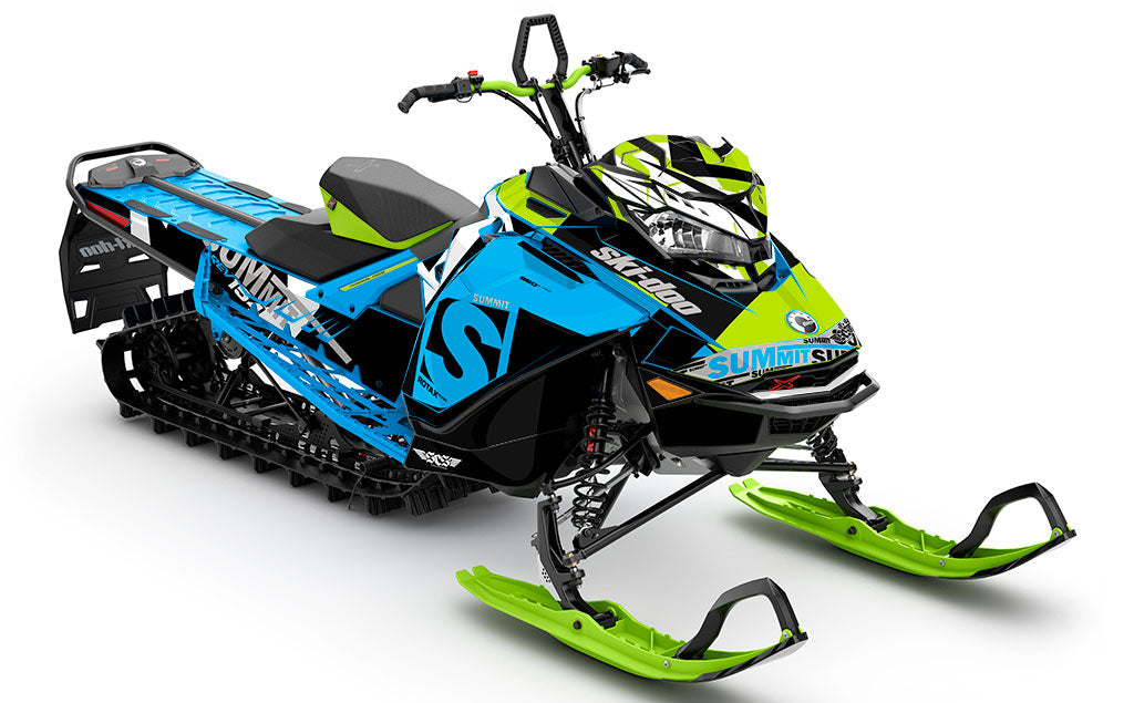 jdub Blue Green Ski-Doo REV Gen4 Summit Full Coverage Sled Wrap