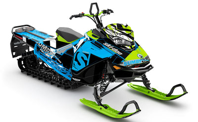 jdub Blue Green Ski-Doo REV Gen4 Summit Partial Coverage Sled Wrap