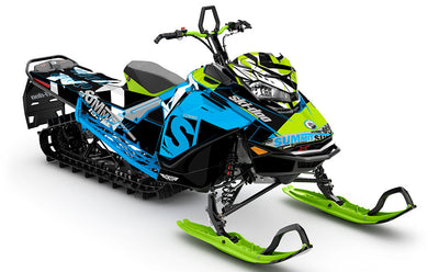 jdub Blue Green Ski-Doo REV Gen4 Summit Less Coverage Sled Wrap