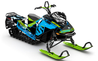 jdub Blue Grey Ski-Doo REV Gen4 Summit Less Coverage Sled Wrap