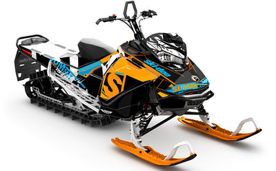 jdub Orange Grey Ski-Doo REV Gen4 Summit Partial Coverage Sled Wrap