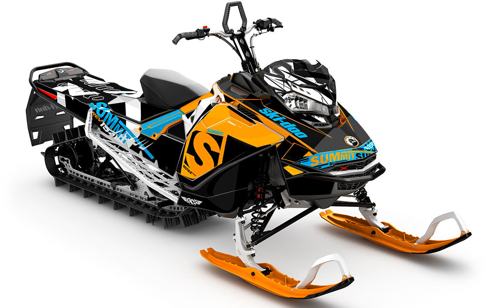 jdub Orange Grey Ski-Doo REV Gen4 Summit Less Coverage Sled Wrap