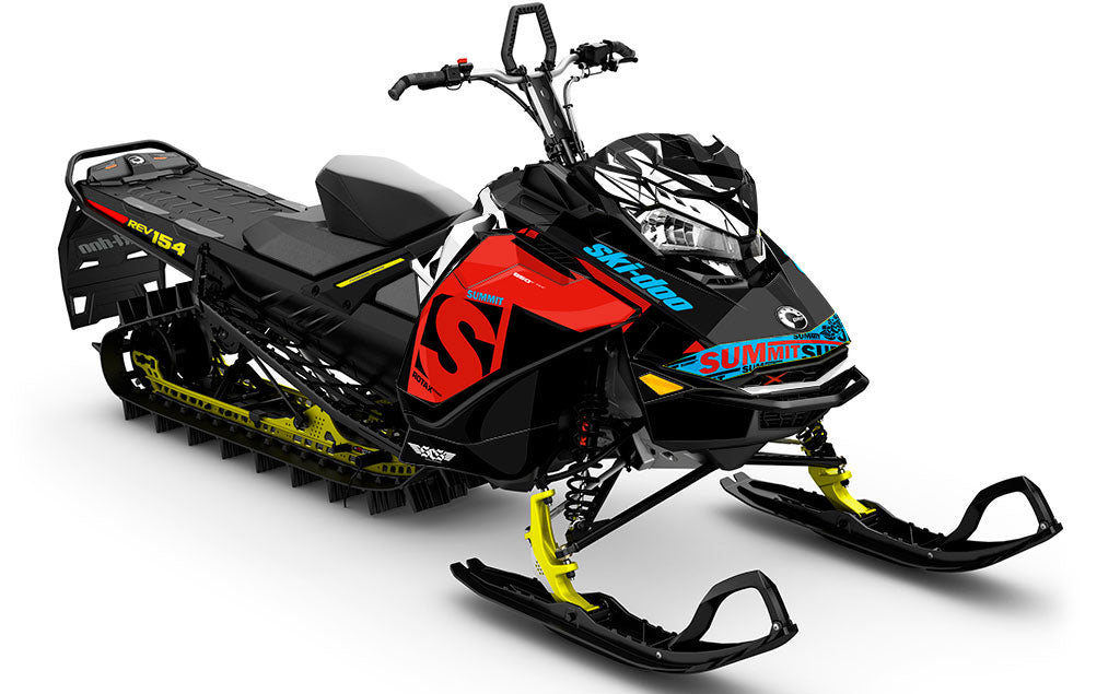 jdub Red Grey Ski-Doo REV Gen4 Summit Premium Coverage Sled Wrap