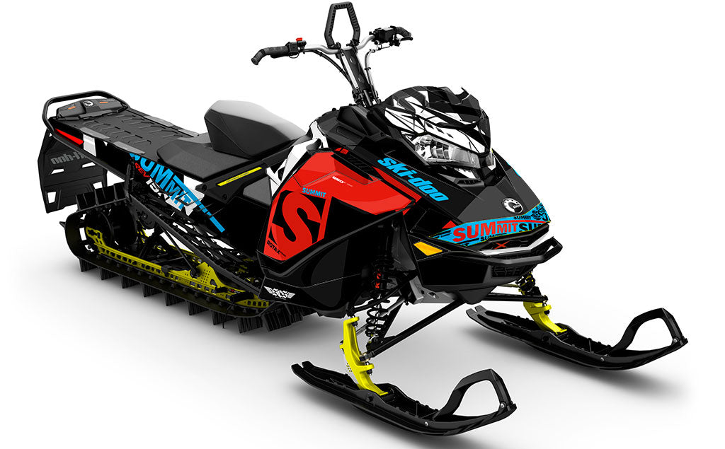 jdub Red Grey Ski-Doo REV Gen4 Summit Full Coverage Sled Wrap