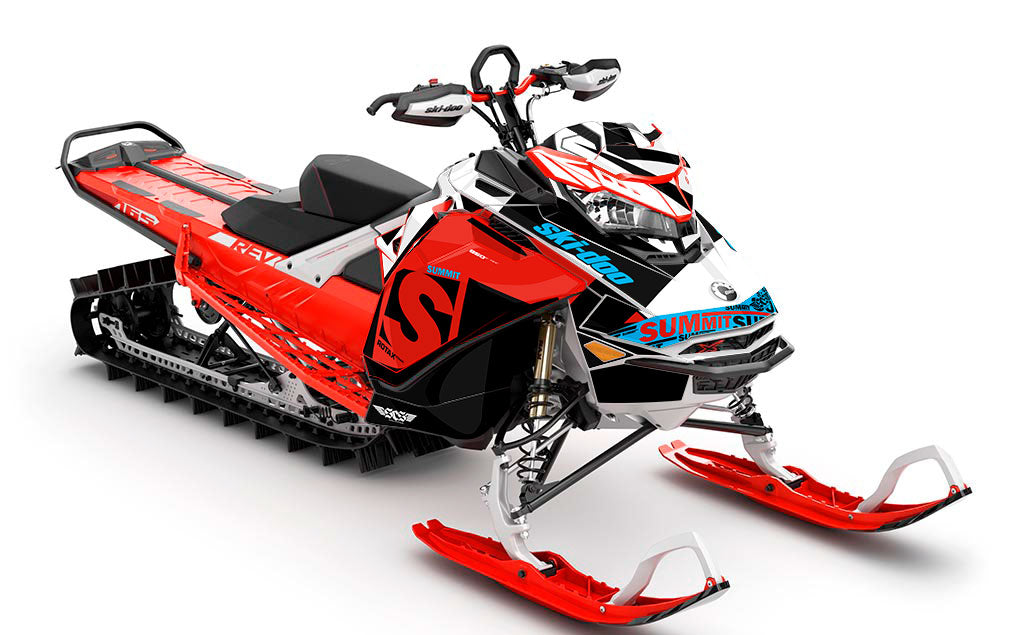 jdub Red White Ski-Doo REV Gen4 Summit Premium Coverage Sled Wrap