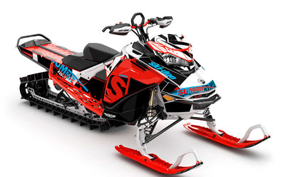 jdub Red White Ski-Doo REV Gen4 Summit Partial Coverage Sled Wrap