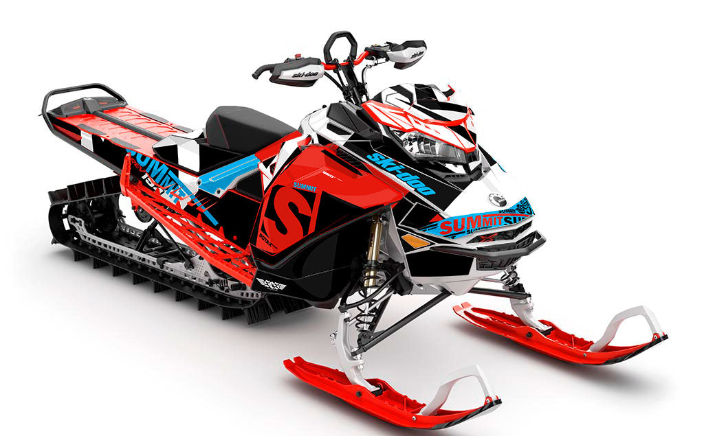 jdub Red White Ski-Doo REV Gen4 Summit Full Coverage Sled Wrap