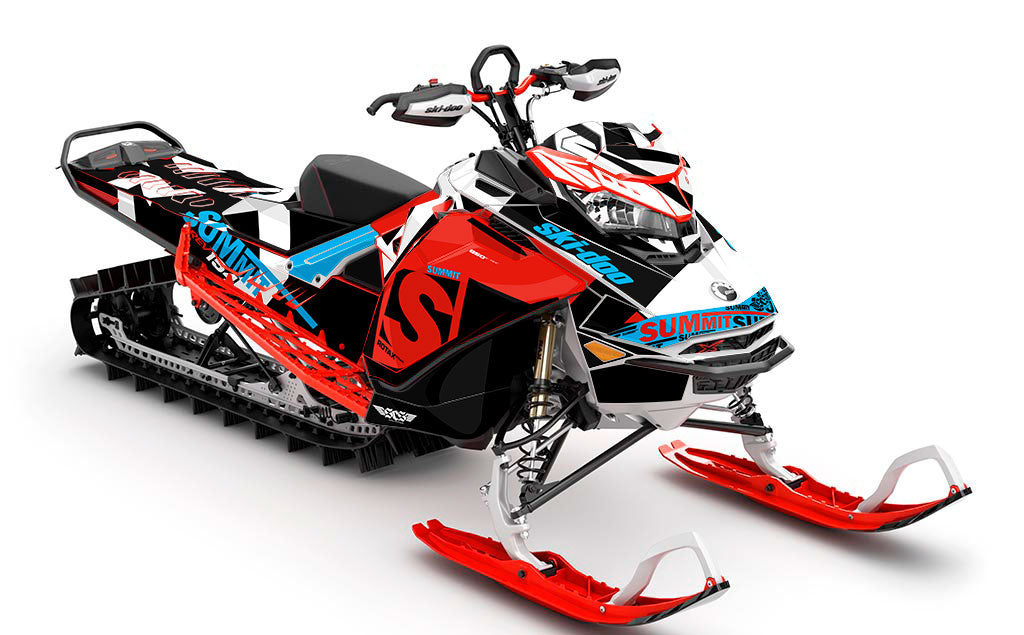 jdub Red White Ski-Doo REV Gen4 Summit Less Coverage Sled Wrap