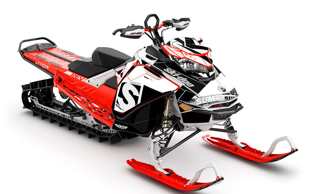 jdub White Grey Ski-Doo REV Gen4 Summit Full Coverage Sled Wrap