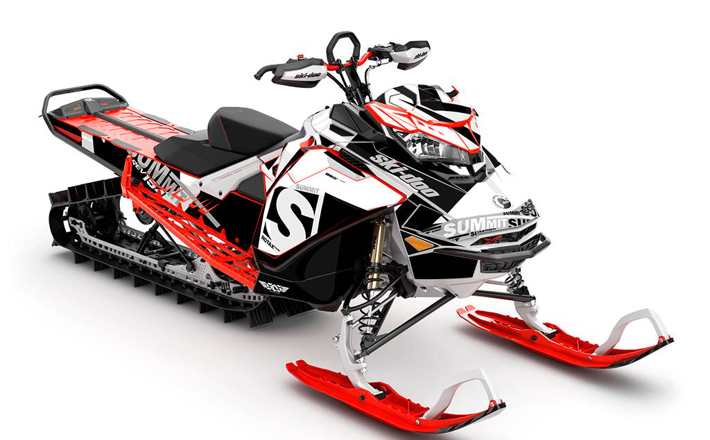 jdub White Grey Ski-Doo REV Gen4 Summit Partial Coverage Sled Wrap