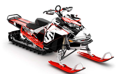 jdub White Grey Ski-Doo REV Gen4 Summit Partial Coverage Sled Wrap