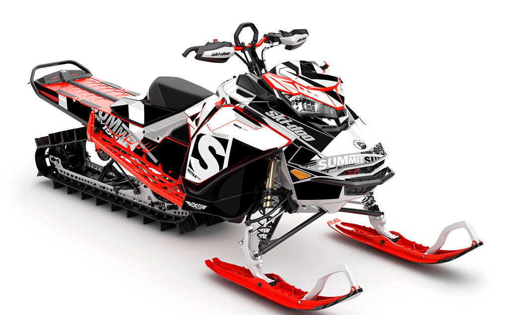 jdub White Grey Ski-Doo REV Gen4 Summit Less Coverage Sled Wrap