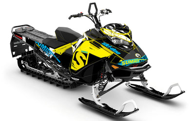 jdub Yellow Black Ski-Doo REV Gen4 Summit Partial Coverage Sled Wrap