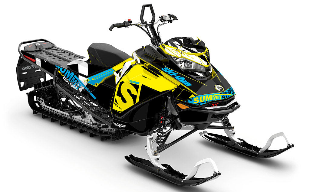 jdub Yellow Black Ski-Doo REV Gen4 Summit Less Coverage Sled Wrap