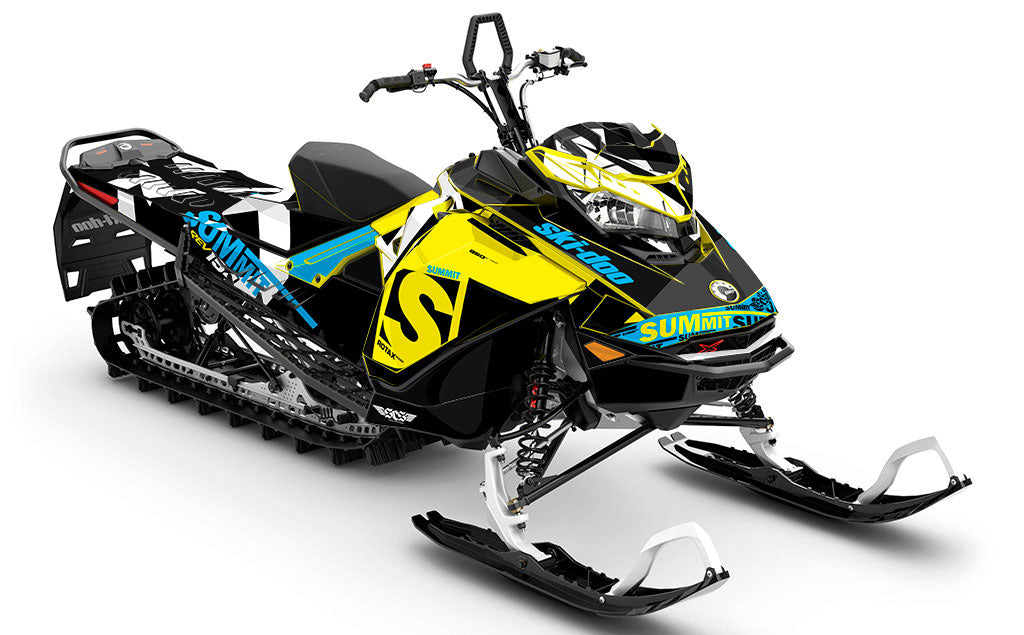 jdub White Grey Ski-Doo REV Gen4 Summit Premium Coverage Sled Wrap