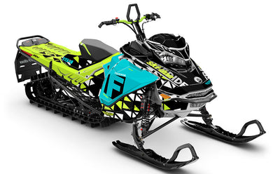 Jetty White Green Ski-Doo REV Gen4 Freeride Less Coverage Sled Wrap