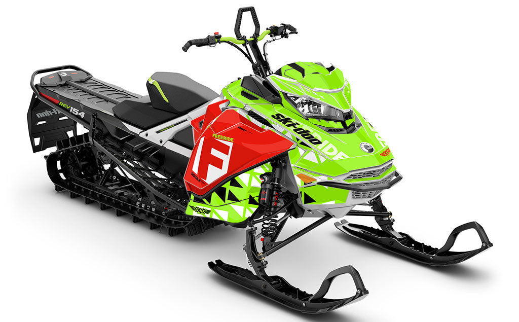 Jetty Black Teal Ski-Doo REV Gen4 Freeride Full Coverage Sled Wrap