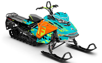 Jetty Green Red Ski-Doo REV Gen4 Freeride Less Coverage Sled Wrap