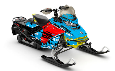 Jetty Blue Red Ski-Doo REV Gen4 MXZ Less Coverage Sled Wrap