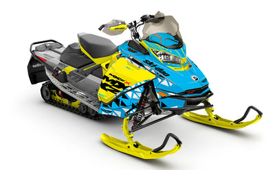 Jetty Blue Yellow Ski-Doo REV Gen4 MXZ Full Coverage Sled Wrap