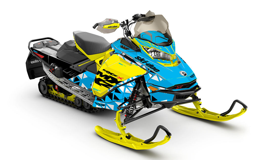 Jetty Blue Yellow Ski-Doo REV Gen4 MXZ Partial Coverage Sled Wrap