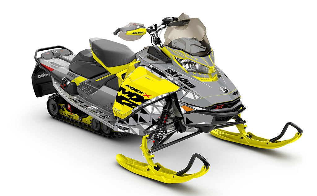 Jetty Yellow Grey Ski-Doo REV Gen4 MXZ Premium Coverage Sled Wrap