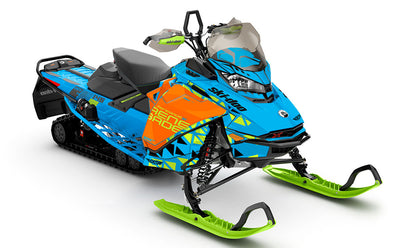 Jetty Blue Orange Ski-Doo REV Gen4 Renegade Prem Coverage Sled Wrap