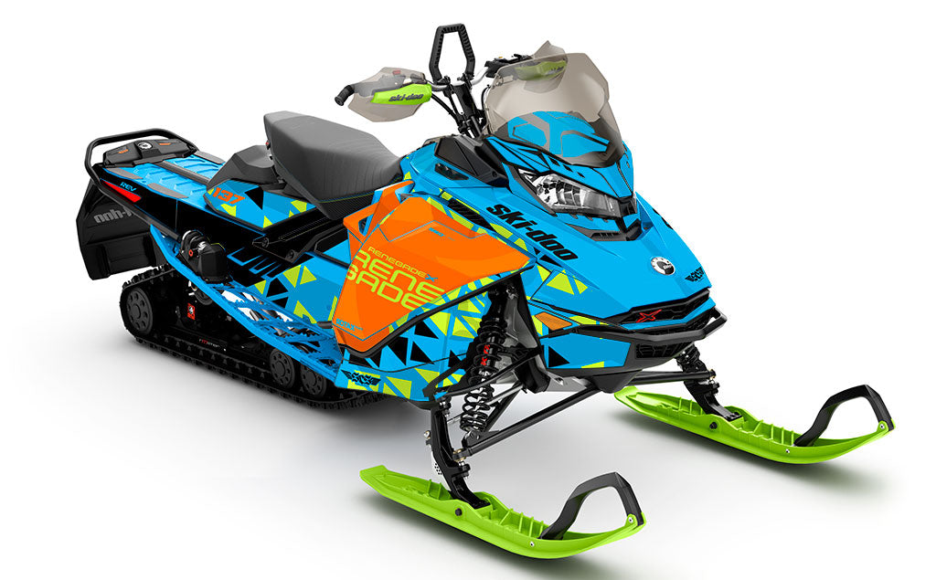 Jetty Blue Orange Ski-Doo REV Gen4 Renegade Partial Coverage Sled Wrap