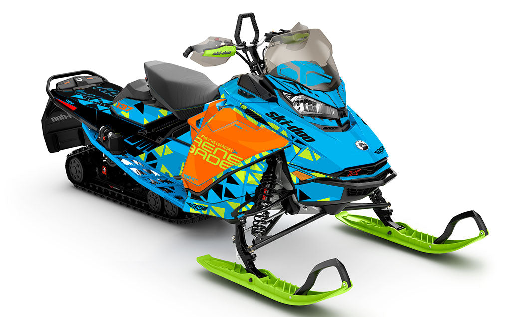 Jetty Blue Orange Ski-Doo REV Gen4 Renegade Less Coverage Sled Wrap