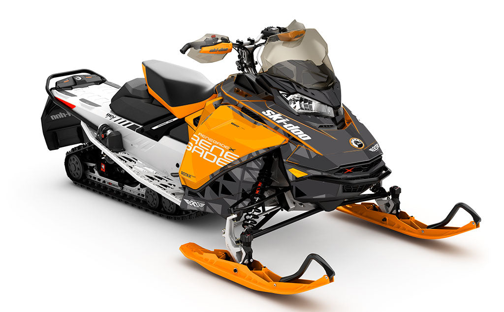 Jetty Grey Orange Ski-Doo REV Gen4 Renegade Prem Coverage Sled Wrap