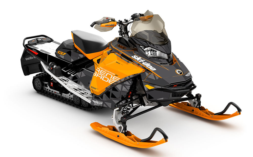 Jetty Grey Orange Ski-Doo REV Gen4 Renegade Partial Coverage Sled Wrap