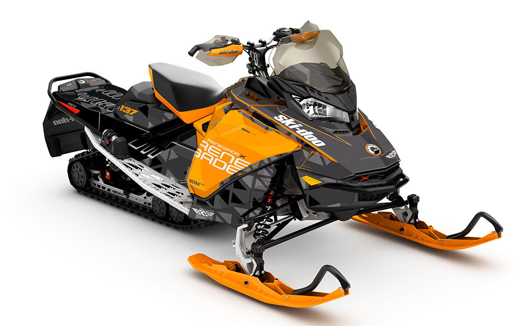 Jetty Grey Orange Ski-Doo REV Gen4 Renegade Less Coverage Sled Wrap