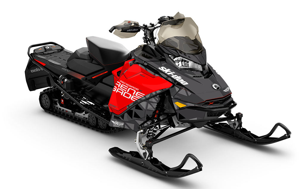 Jetty Grey Red Ski-Doo REV Gen4 Renegade Prem Coverage Sled Wrap