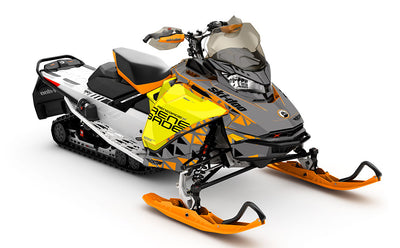 Jetty Grey yellow Ski-Doo REV Gen4 Renegade Prem Coverage Sled Wrap