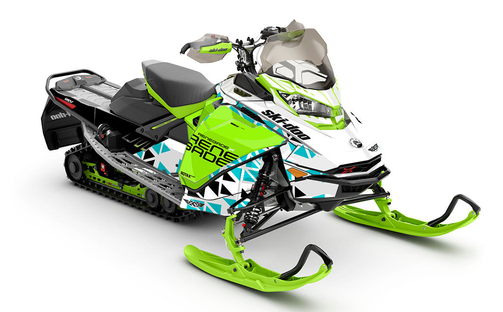 Jetty White Green Ski-Doo REV Gen4 Renegade Full Coverage Sled Wrap