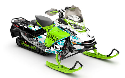 Jetty White Green Ski-Doo REV Gen4 Renegade Less Coverage Sled Wrap