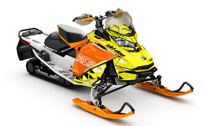 Jetty Yellow Orange Ski-Doo REV Gen4 Renegade Prem Coverage Sled Wrap