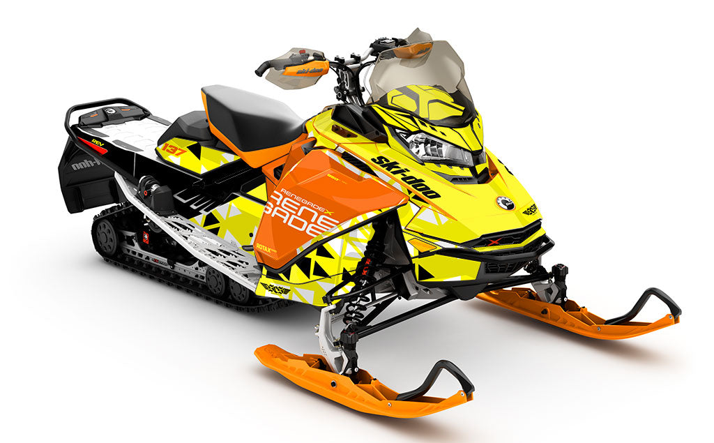 Jetty Yellow Orange Ski-Doo REV Gen4 Renegade Partial Coverage Sled Wrap