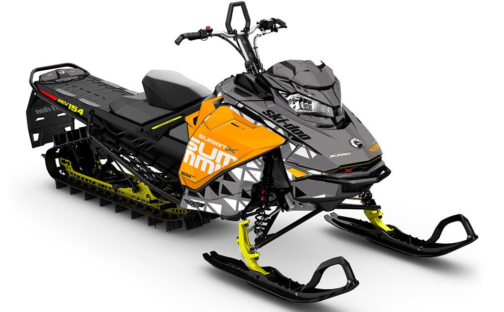 Jetty Black Orange Ski-Doo REV Gen4 Summit Full Coverage Sled Wrap