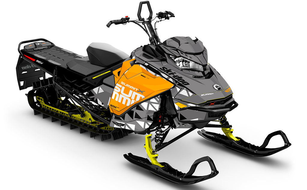 Jetty Black Orange Ski-Doo REV Gen4 Summit Partial Coverage Sled Wrap