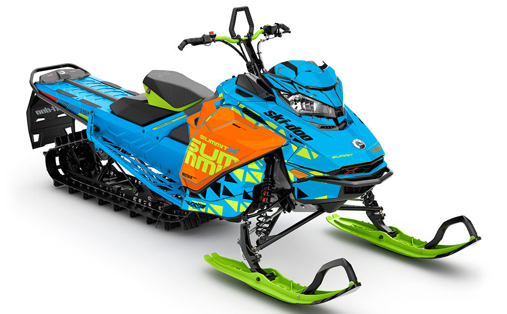 Jetty Blue Green Ski-Doo REV Gen4 Summit Less Coverage Sled Wrap