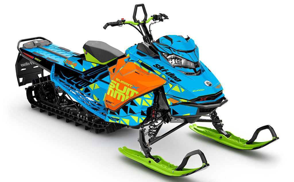 Jetty Blue Green Ski-Doo REV Gen4 Summit Partial Coverage Sled Wrap