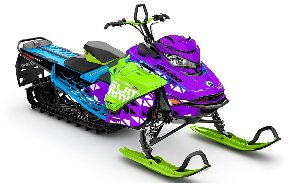 Jetty Purple Green Ski-Doo REV Gen4 Summit Full Coverage Sled Wrap